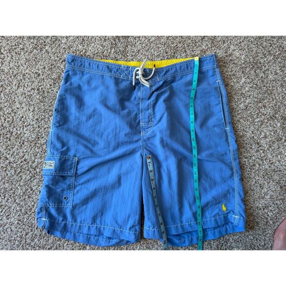 POLO By Ralph Lauren, Men's size Large; swim trunks/shorts; Blue & Yellow - Picture 3 of 7